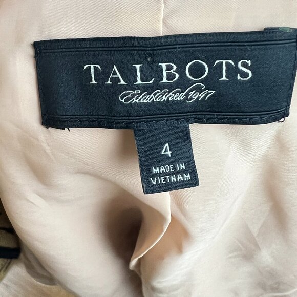 Talbots Tan Blazer Jacket Size 4 Petite Talbots Double Breasted - Picture 11 of 15